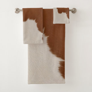 Trendige Luxus Elegante Faux-Rindleder-Kollektion Badhandtuch Set