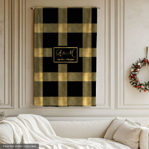 Trendige Luxus-Schwarzgold-Moderne-Wurfdecke Fleecedecke