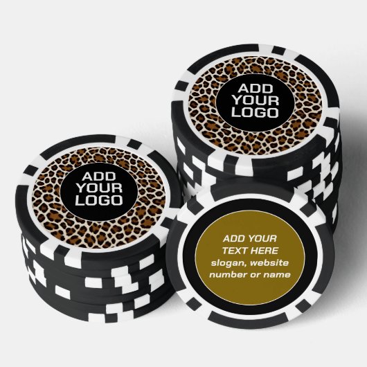 Trendige Luxus Weiße Leopard Elegante Kollektion Pokerchips (Stapel)