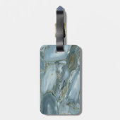 Trendige Marmortextur, monogram-Personalisiert Gepäckanhänger (Rückseite vertikal)