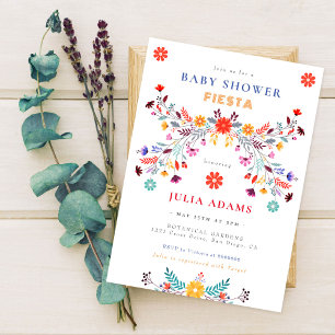 Trendige mexikanische Talavera-Blumen-Baby-Shower- Einladung
