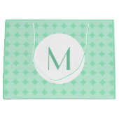 Trendige Mini-grüne Farbmonogramm Elegant Modernes Große Geschenktüte (Vorderseite)
