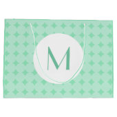 Trendige Mini-grüne Farbmonogramm Elegant Modernes Große Geschenktüte (Rückseite)