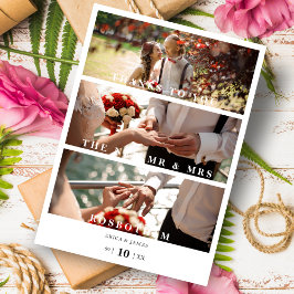 Trendige Minimalistische Collage von 3 modernen Fo Dankeskarte