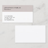 Trendige Minimalistische Moderne Elegantes Design Visitenkarte (Vorne/Hinten)