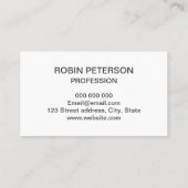 Trendige, minimalistische, pastellblaue Visitenkar Visitenkarte (Rückseite)