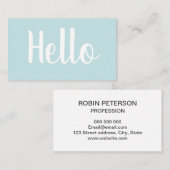 Trendige, minimalistische, pastellblaue Visitenkar Visitenkarte (Vorne/Hinten)