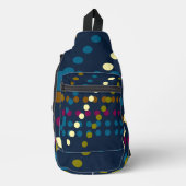 Trendige Mitternachtsnavy Multiple Color Polka  Crossbody Bag (Vorderseite)