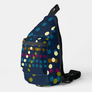 Trendige Mitternachtsnavy Multiple Color Polka Crossbody Bag