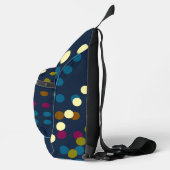Trendige Mitternachtsnavy Multiple Color Polka  Crossbody Bag (Rechts)