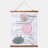 Trendige moderne abstrakte Blumenmuster Wandteppich Mit Holzrahmen (Vorderseite)