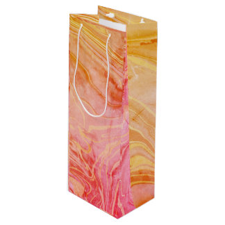 Trendige Moderne Elegante Chic Marmor Geschenktüte Für Weinflaschen
