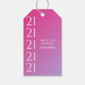 Trendige moderne fett gedruckte rosa Farbverlauf 2 Geschenkanhänger (Vorderseite)