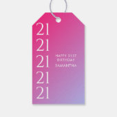 Trendige moderne fett gedruckte rosa Farbverlauf 2 Geschenkanhänger (Rückseite)