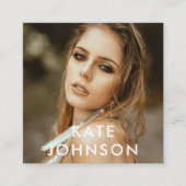 Trendige moderne Foto QR Code Social Media Quadratische Visitenkarte (Vorderseite)