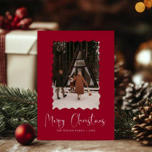 Trendige moderne Foto-Weihnachtskarte für die Feie Einladung