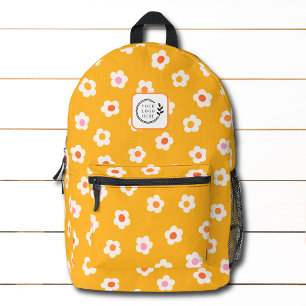 Trendige moderne gelbe Blüten mit Logo Firmen- Bedruckter Rucksack