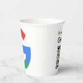 Trendige moderne Google-Review-QR-Code-Papierbeche Pappbecher (Rechts)