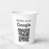 Trendige moderne Google-Review-QR-Code-Papierbeche Pappbecher (Vorderseite)