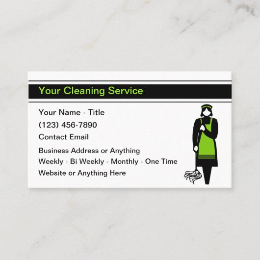 Trendige, moderne Hausreinigung Business Cards Visitenkarte (Vorderseite)