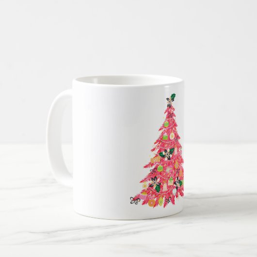 trendige, moderne, helle Farben festliche Weihnach Kaffeetasse (Vorderseite Links)
