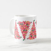 trendige, moderne, helle Farben festliche Weihnach Kaffeetasse (Vorderseite Links)