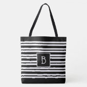 Trendige moderne Monogram, erste Schwarz-weiße Str Tasche (Vorderseite)