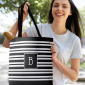 Trendige moderne Monogram, erste Schwarz-weiße Str Tasche