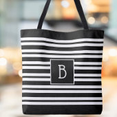 Trendige moderne Monogram, erste Schwarz-weiße Str Tasche