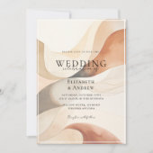 Trendige, moderne, natürliche Farbenwellen, Hochze Einladung (Vorderseite)