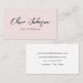 Trendige, moderne Pink Makeust Artist Business Car Visitenkarte (Vorne/Hinten)