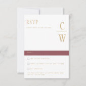 Trendige moderne Rose Pink Gold Wedding RSVP (Vorderseite)