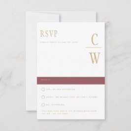 Trendige moderne Rose Pink Gold Wedding RSVP