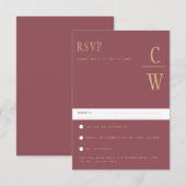 Trendige moderne Rose Pink Gold Wedding RSVP Karte (Vorne/Hinten)