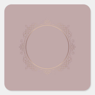 Trendige moderne roségoldene leere Vorlage Text hi Quadratischer Aufkleber