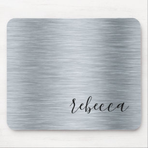 Trendige moderne silberne einfache Namensmauspad Mousepad
