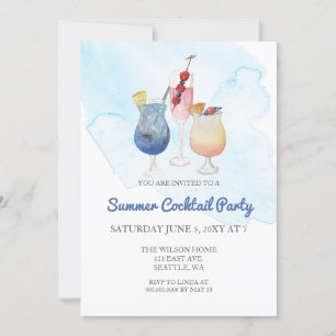 Trendige moderne Sommer-Cocktailparty-Einladungen Einladung