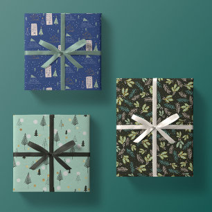 trendige, moderne Weihnachtsgeschenkpapier Geschenkpapier Set
