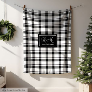 Trendige monochrome karierte Decke mit individuell