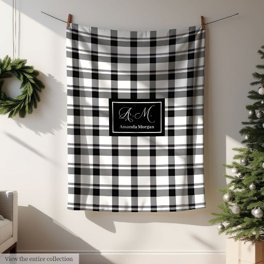 Trendige monochrome karierte Decke mit individuell