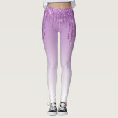 trendige Monogramm-lila Gliedmaßen Leggings (Vorderseite)