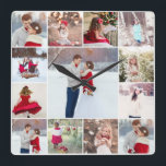 Trendige Multi-Foto Collage Wall Uhr<br><div class="desc">Trendy Multi Foto Collage Wall Clock.</div>