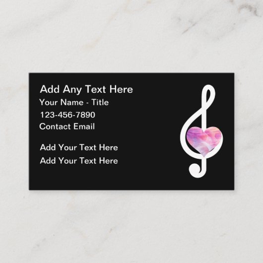 Trendige Musical Note Theme Business Cards Visitenkarte (Vorderseite)