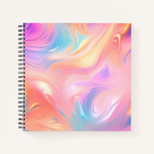 Trendige Neon-Pink-Blau-gelbe abstrakte Wellen Notizblock