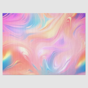 Trendige Neon-Pink-Blau-gelbe abstrakte Wellen Seidenpapier