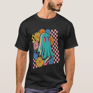 Trendige neonfarbene Blumen Geist Halloween T-Shirt