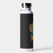 Trendige neonfarbene Blumen Geist Halloween Trinkflasche (Rechts)