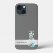 Trendige Niedliche Ananas, Streifen -Personalisier Case-Mate iPhone Hülle (Rückseite)