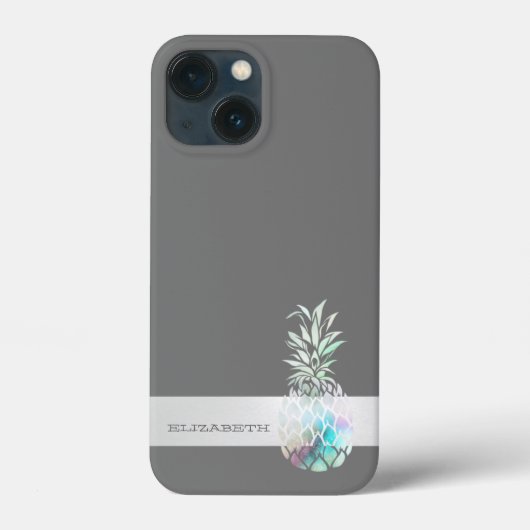 Trendige Niedliche Ananas, Streifen -Personalisier Case-Mate iPhone Hülle (Rückseite)