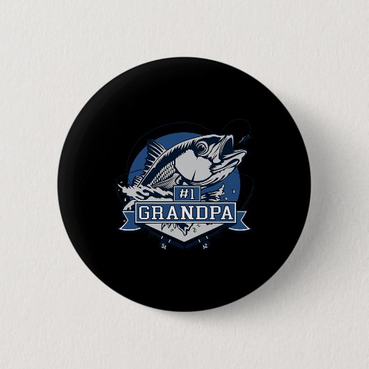Trendige Nummer 1 Opa-Angler-Logo Button (Vorderseite)